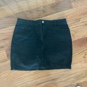 Classic Black Denim Skirt